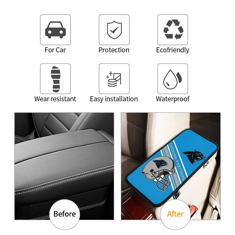 Carolina Panthers Print armrest protective cover car armrest box cushion