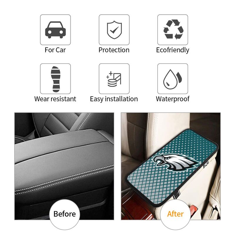 Philadelphia Eagles Car handrail box cushion Personalized printed car armrest cover