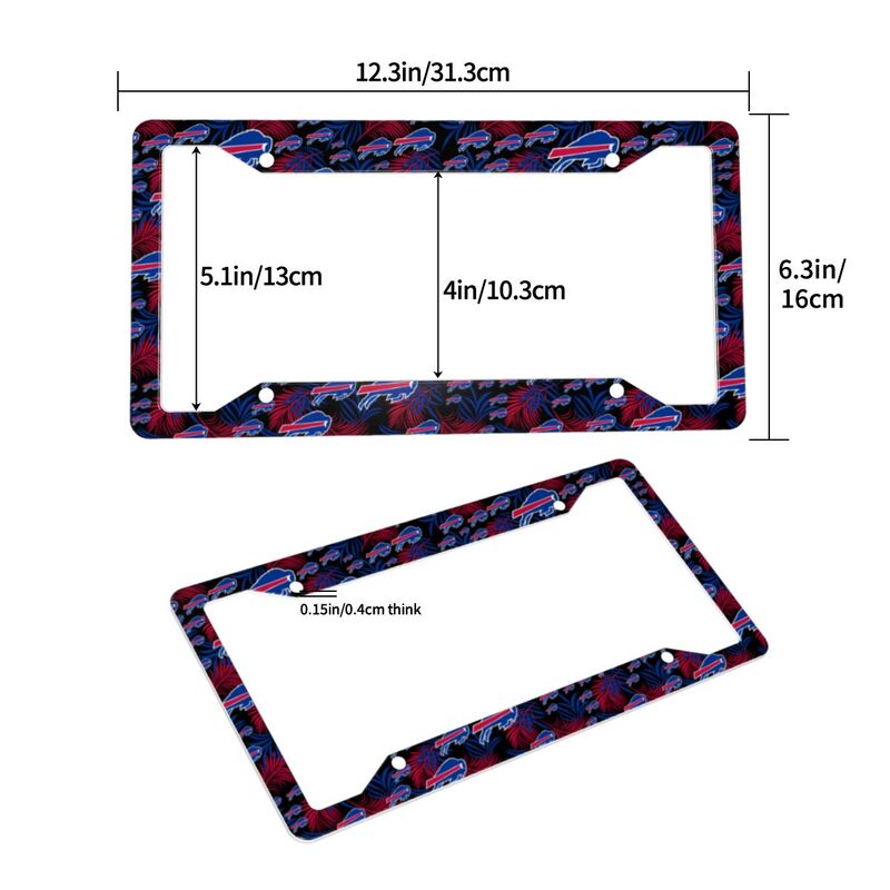 Buffalo Bills Print Car license plate frame four hole license plate holder (one pair)
