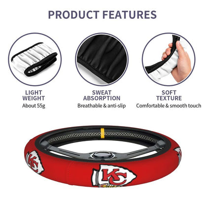 Kansas City Chiefs 2 Printed car anti-skid cover elastic steering wheel cover