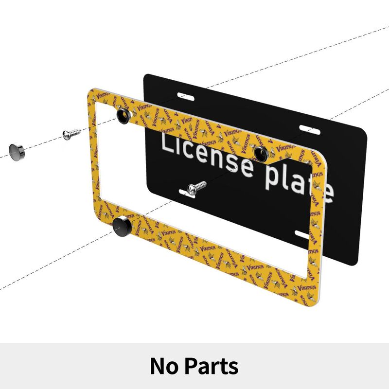 Minnesota Vikings Print front rear license plate holder circular hole license plate holder (one pair)