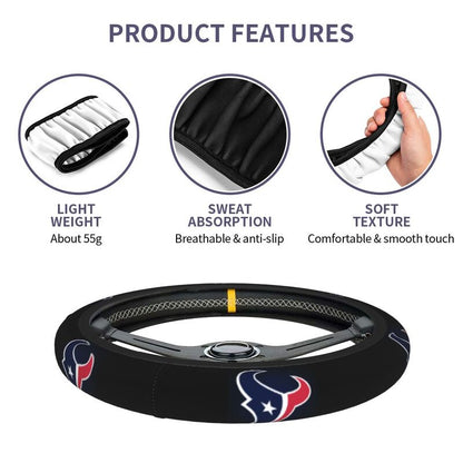 Houston Texans 3 Printed breathable elastic steering wheel cover