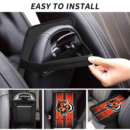 Car armrest box pad Cincinnati Bengals Printed center armrest box pad protective pad