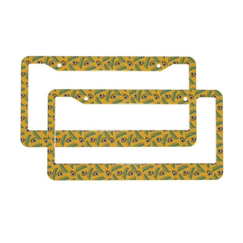 Jacksonville Jaguars Print front rear license plate holder circular hole license plate holder (one pair)