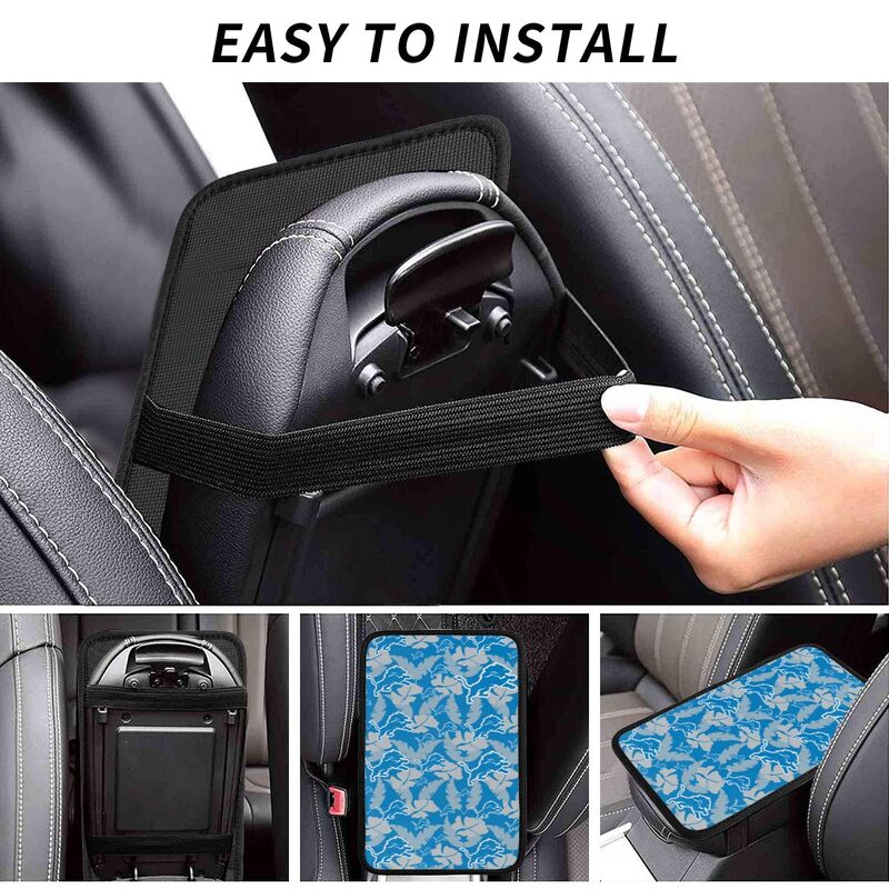 Detroit Lions printing Center console armrest pad car armrest protective cover car