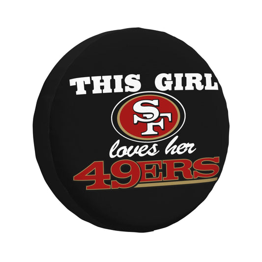 San Francisco 49ers Printing wheel dust cover black background car tire cover