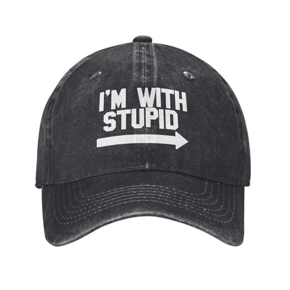 Im With Stupid 2 Printed unisex baseball cap adjustable cap outdoor hats trucker gift hat