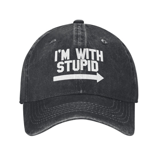Im With Stupid 2 Printed unisex baseball cap adjustable cap outdoor hats trucker gift hat