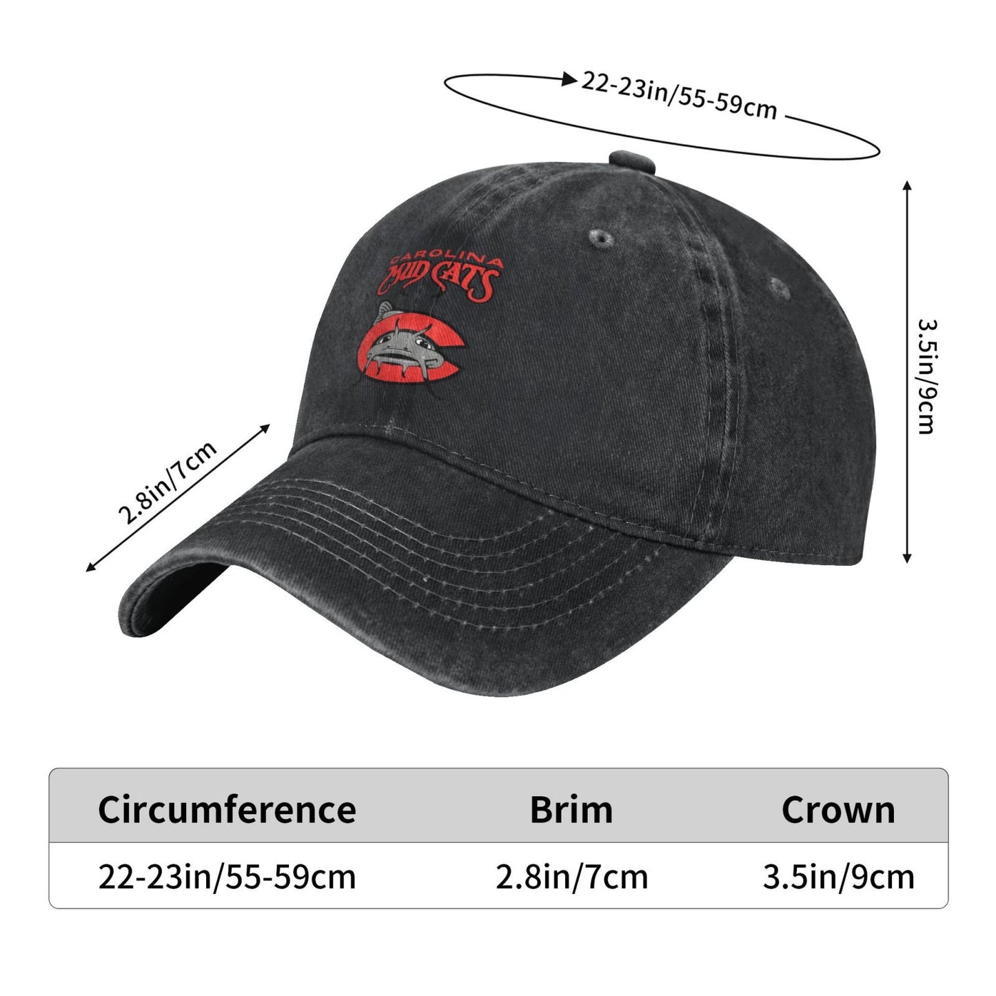Carolina Mudcats Printed unisex baseball cap adjustable cap outdoor sun hats trucker hat