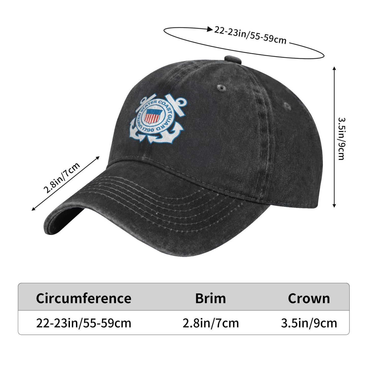 U.S. Coast Guard Emblem Printed unisex baseball cap outdoor hats adjustable cap trucker gift hat