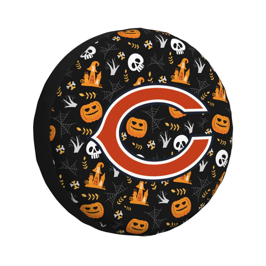 Chicago Bears Print Pumpkin Castle Small Printed Car Tire Cover Tire Dust Cover