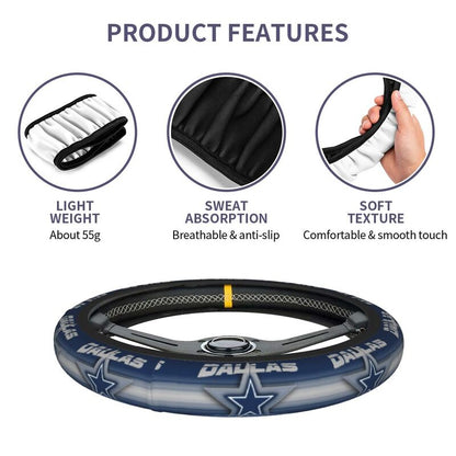 Dallas Cowboys Printed elastic steering wheel cover car steering wheel protective cover