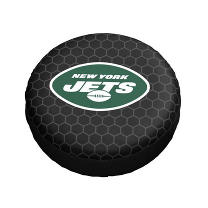 New York Jets Grid printed car tire cover dustproof and waterproof tire cover