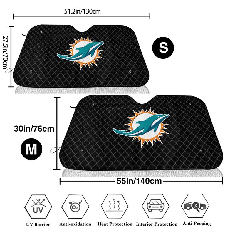 Miami Dolphins Print Car windshield sunshades is suitable front Car windshield sunshades