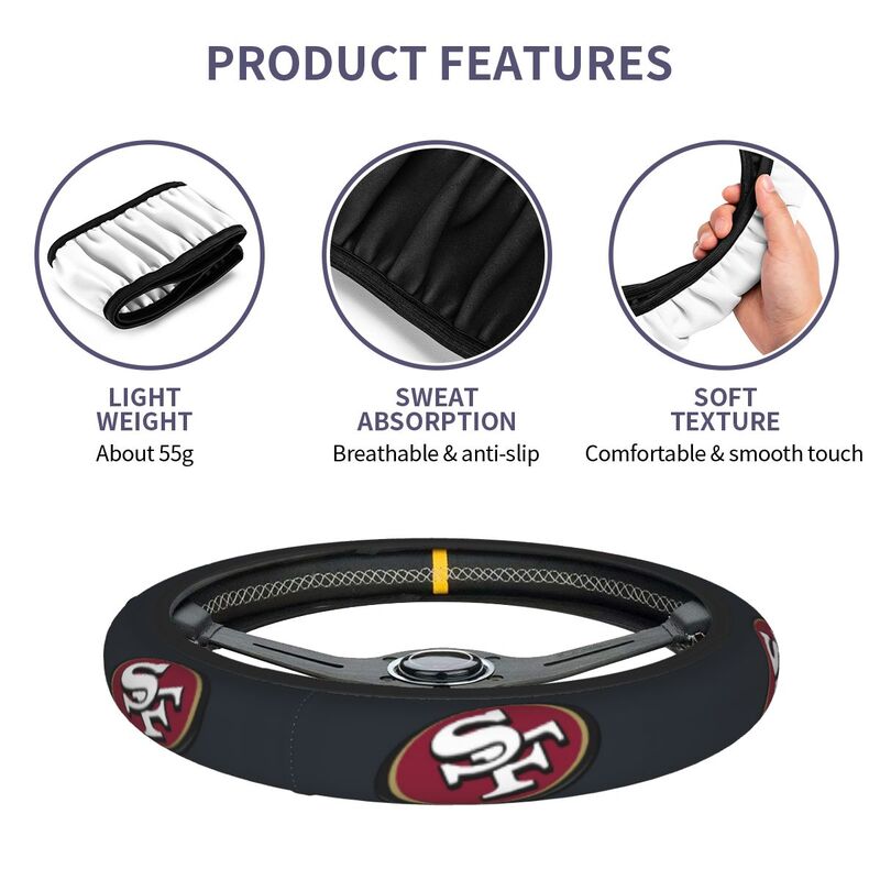 San Francisco 49ers 1 Printed car anti-skid cover elastic steering wheel cover