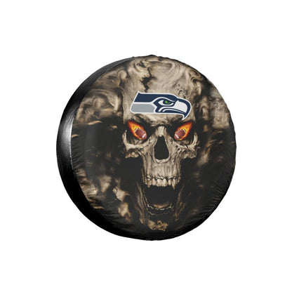 Seattle Seahawks print Skull print car tire cover tire dust cover