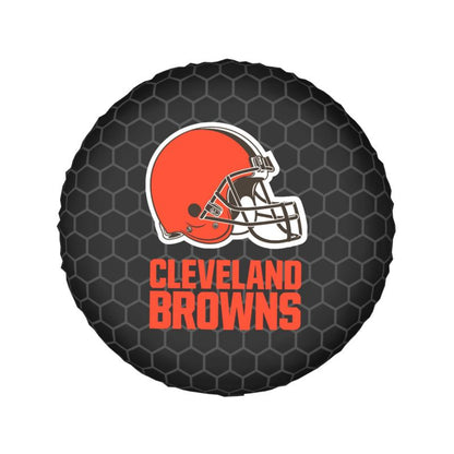 Cleveland Browns Grid printed car tire cover dustproof and waterproof tire cover