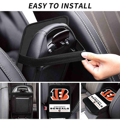 Car armrest box pad Cincinnati Bengals6 Printed central armrest box pad anti slip pad