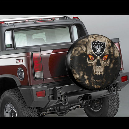 Las Vegas Raiders print Skull print car tire cover tire dust cover