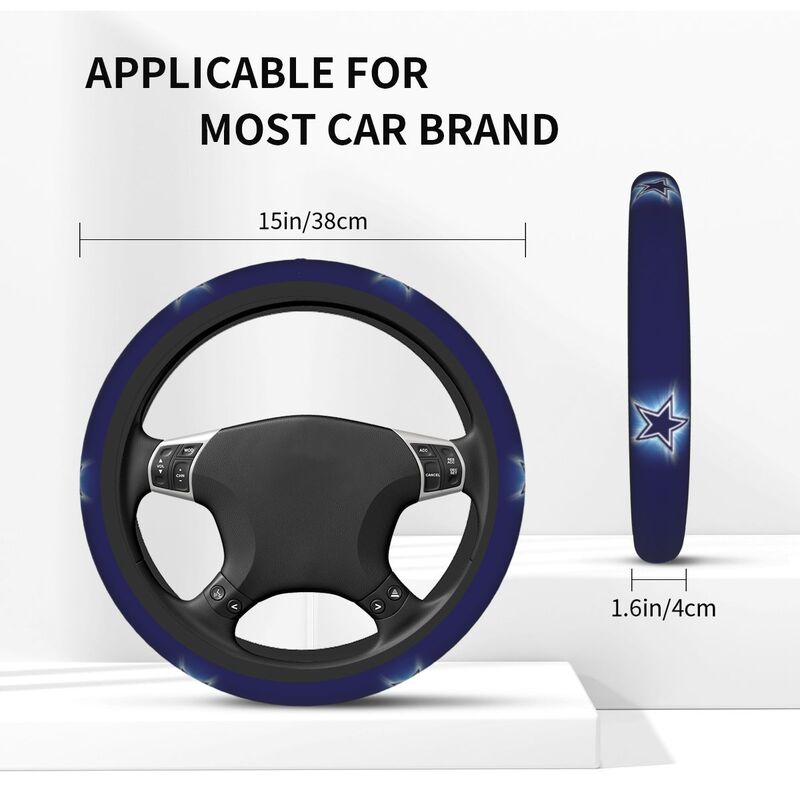 Dallas Cowboys 3 Printed elastic steering wheel cover anti slip breathable