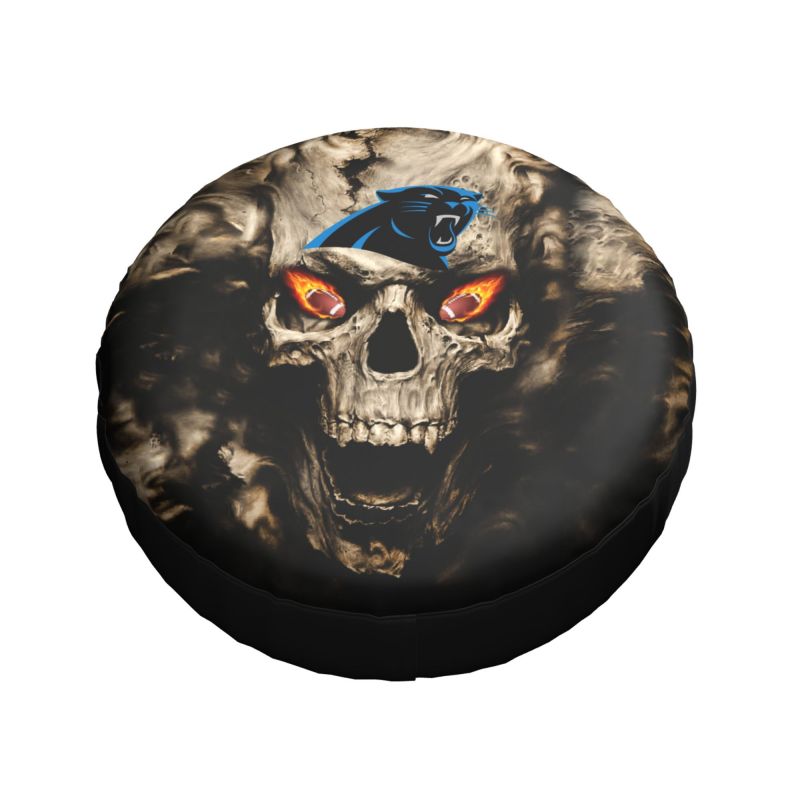 Carolina Panthers print Skull print car tire cover tire dust cover
