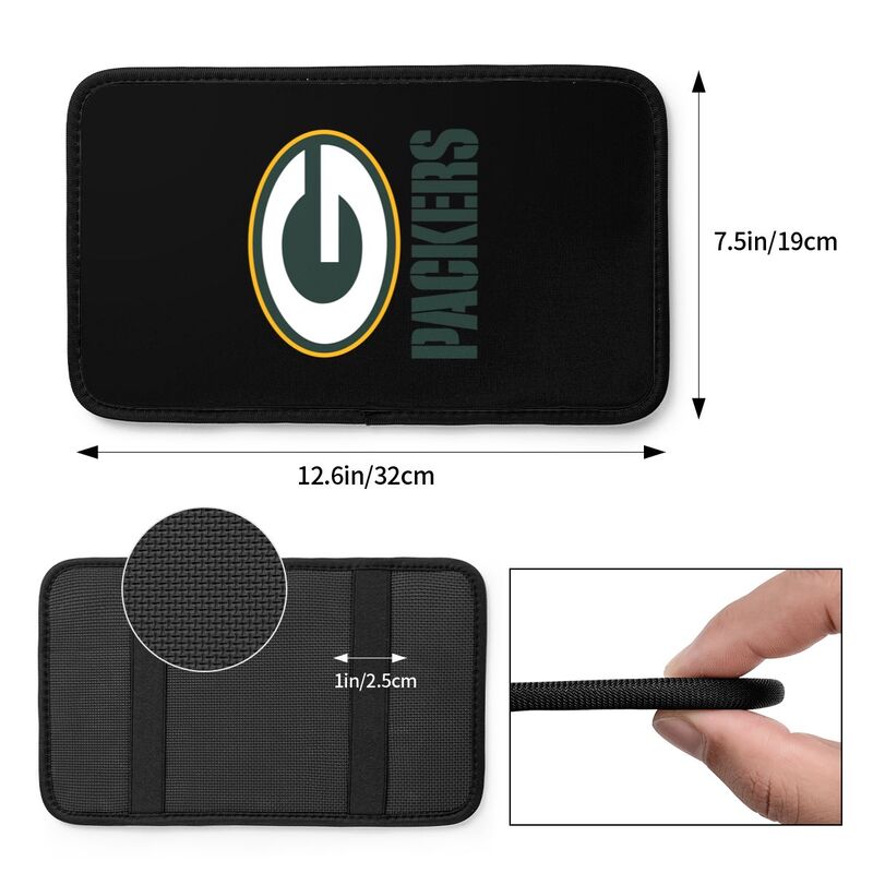 Car armrest box pad Green Bay Packers 2 Printed center armrest box pad protective pad