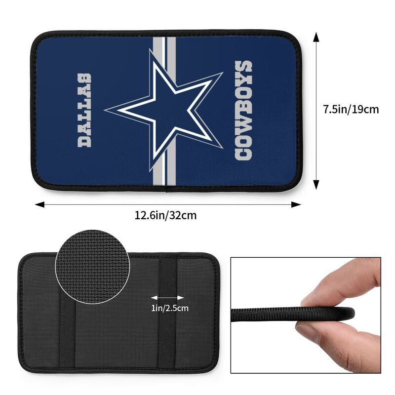 Car armrest box pad Dallas Cowboys 3 Printed center armrest box pad protective pad