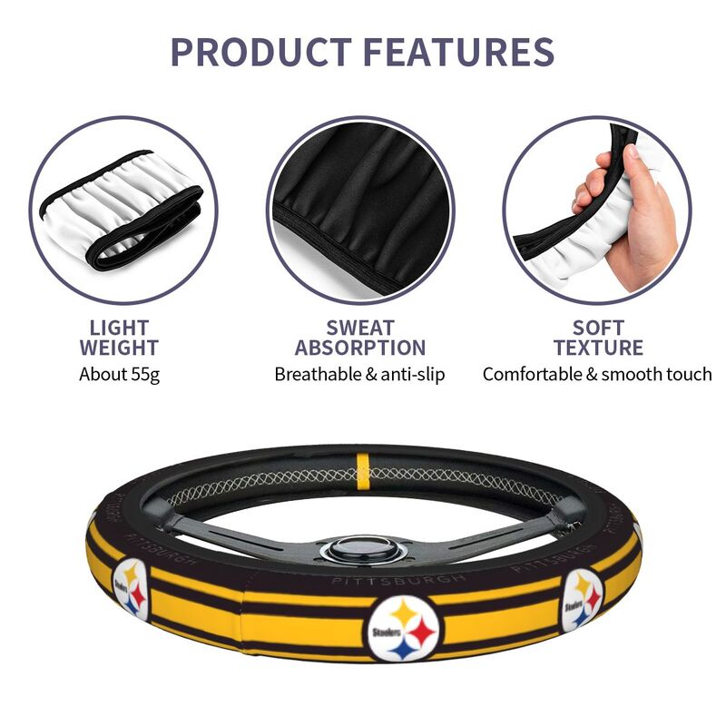Pittsburgh Steelers Printed elastic steering wheel cover car protective cover