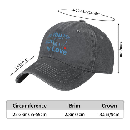 All You Knit Is Love Printed unisex baseball cap adjustable cap outdoor sun hats trucker hat