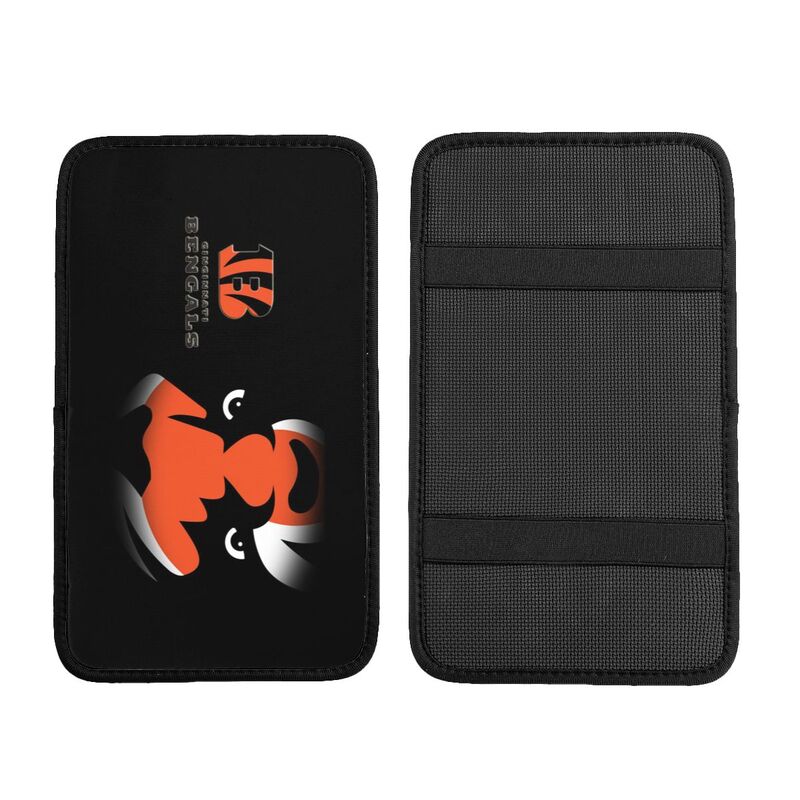 Car armrest box pad Cincinnati Bengals 2 Printed center armrest box pad protective pad