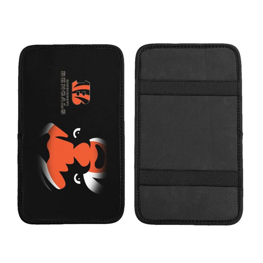 Car armrest box pad Cincinnati Bengals 2 Printed center armrest box pad protective pad