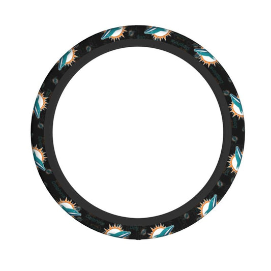 Miami Dolphins Printed breathable elastic steering wheel protective cover