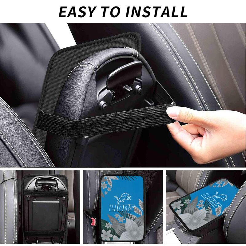 Detroit Lions Car armrest box protective cover car center console armrest pad