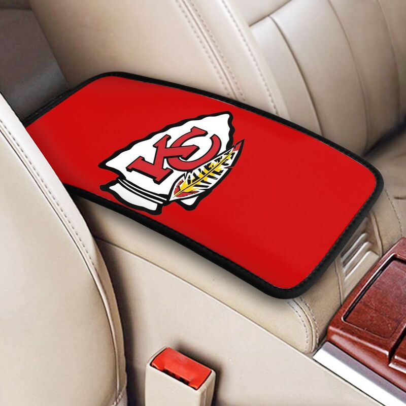 Car armrest box pad Kansas City Chiefs Printed center armrest box pad protective pad