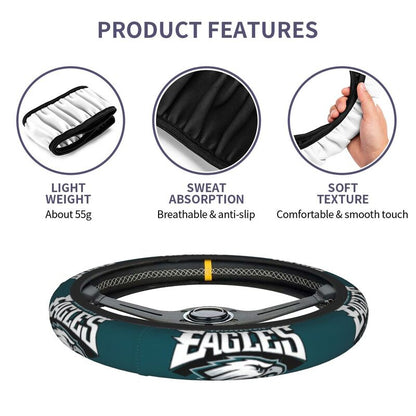 Philadelphia Eagles 4 Printed breathable elastic steering wheel anti slip cover