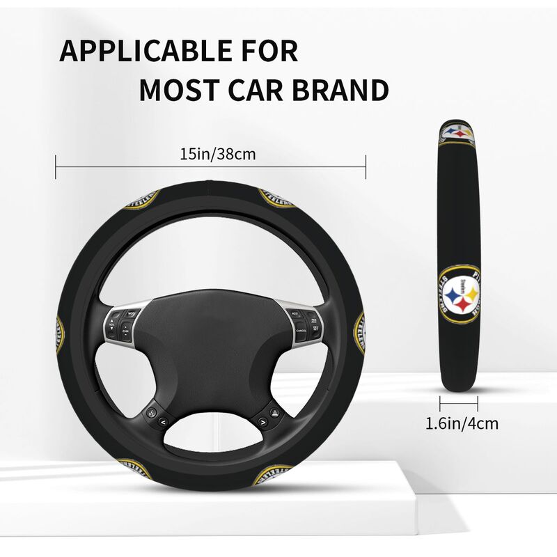 Pittsburgh Steelers Printed car anti-skid cover elastic steering wheel cover