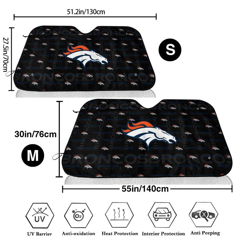 Denver Broncos Printed is suitable for front Car windshield sunshades Car windshield sunshades