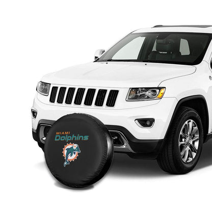 Miami Dolphins 2 Car tire protective cover waterproof and dustproof tire cover
