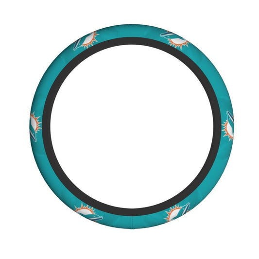 Miami Dolphins 2 Printed breathable elastic steering wheel anti slip cover