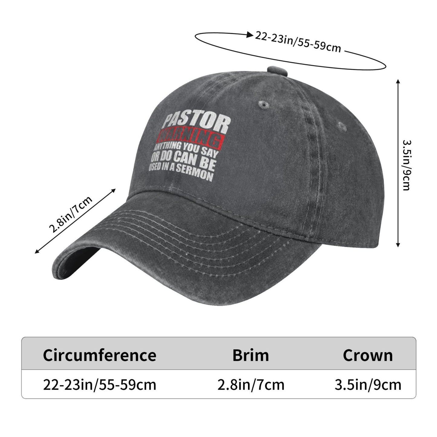Pastor Warning Printed unisex baseball cap adjustable cap outdoor sun hats trucker hat