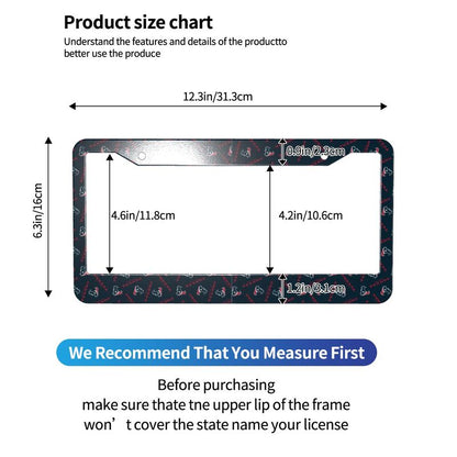 Houston Texans Print front rear license plate holder circular hole license plate holder (one pair)