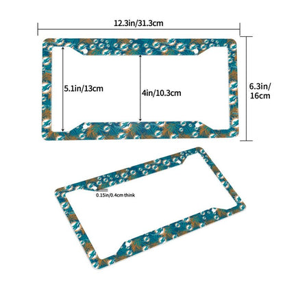 Miami Dolphins Print Car license plate frame four hole license plate holder (one pair)