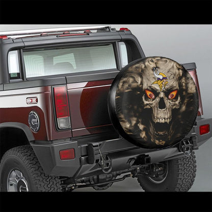 Minnesota Vikings print Skull print car tire cover tire dust cover