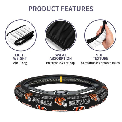 Cincinnati Bengals 2 Printed car protective cover elastic steering wheel cover