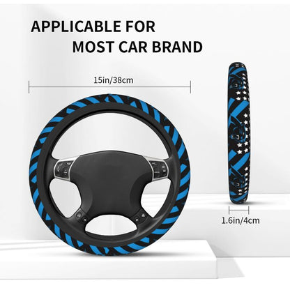 Carolina Panthers 2 Printed breathable elastic steering wheel protective cover
