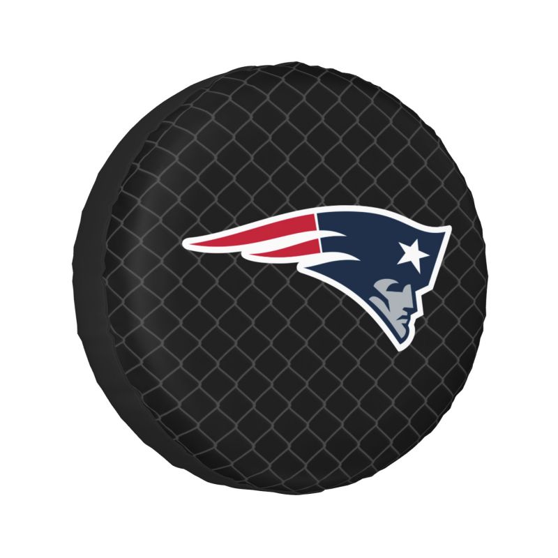 New England Patriots Grid background car tire waterproof dustproof protective cover
