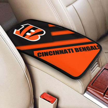 Car armrest box pad Cincinnati Bengals Printed central armrest box pad anti slip pad