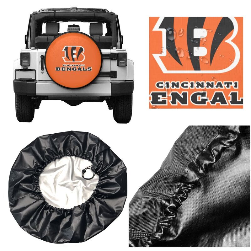 Cincinnati Bengals 4 car dustproof sunscreen tyre protective cover Tyre protective cover
