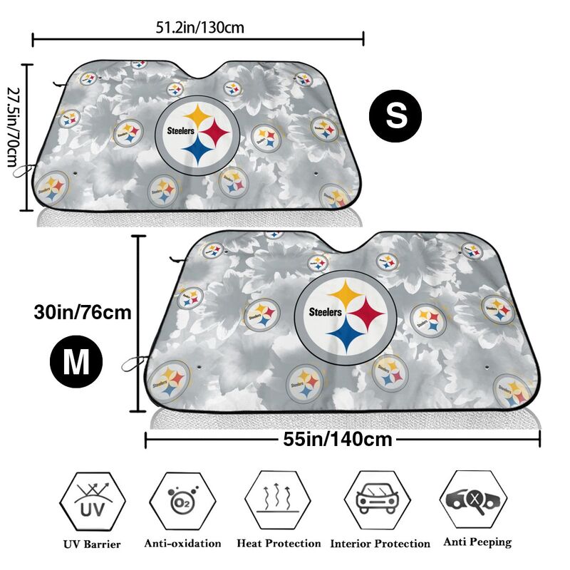 Pittsburgh Steelers Printed multi size car front windshield sunshade car windshield sunshade