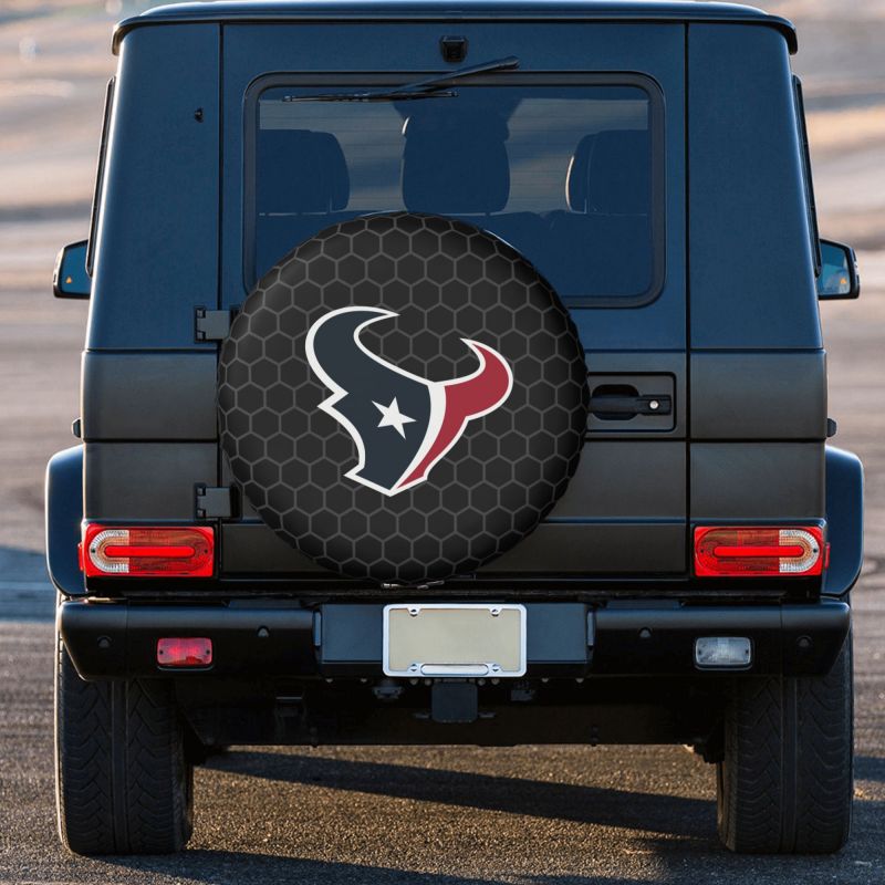 Houston Texans Grid printed car tire cover dustproof and waterproof tire cover